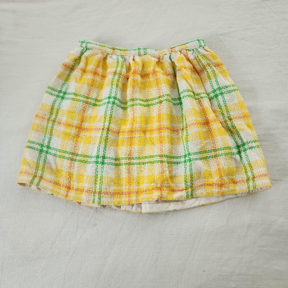 Vintage 70s Sunny Plaid Skirt 4t